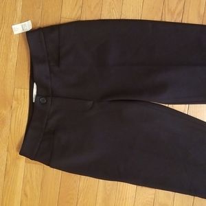 NWT Talbots Black Women's Size 6 Flat Front Stretch Trousers.